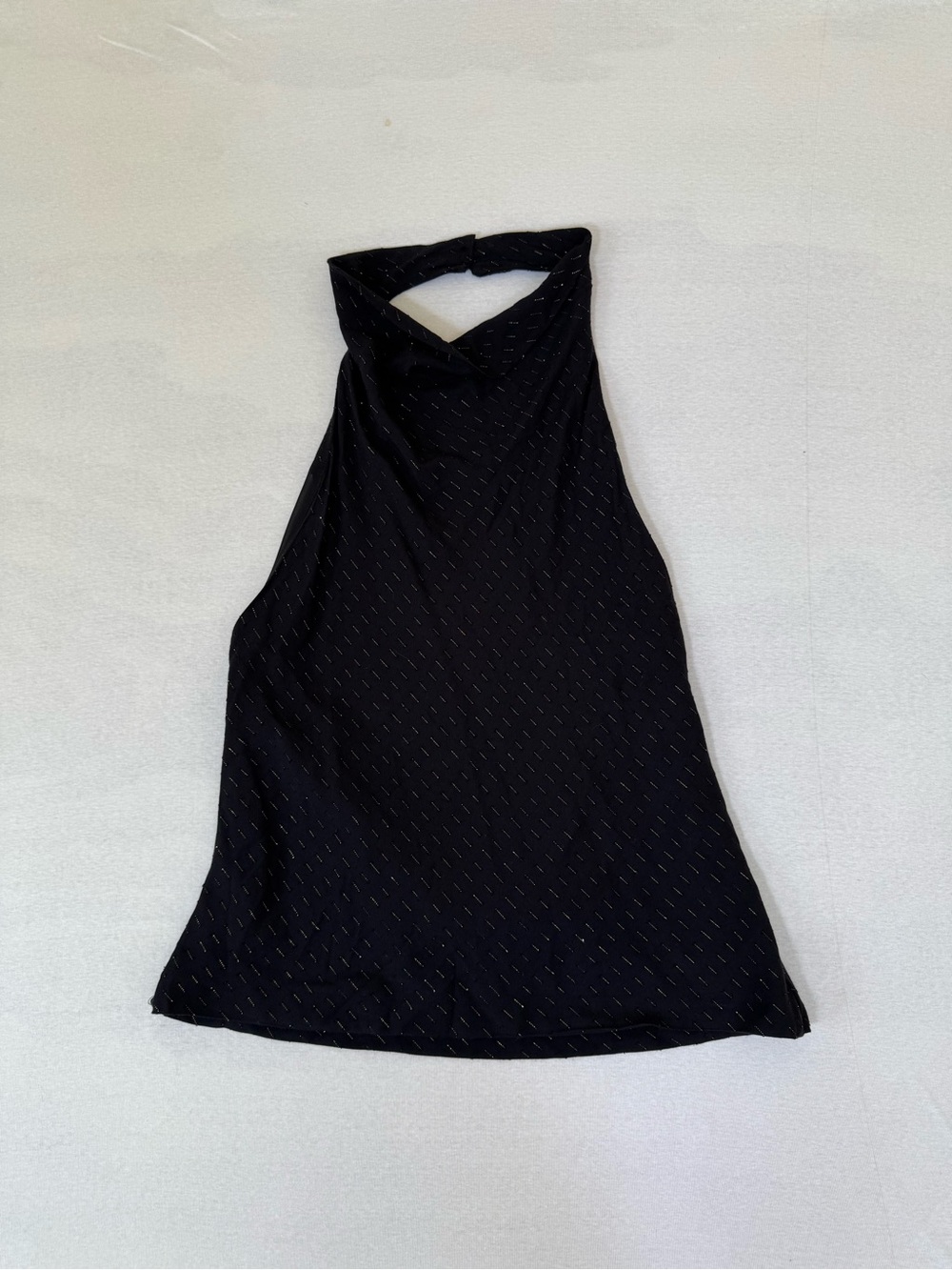 Zara Metallic Thread Halter Top Backless Going Out Cocktail